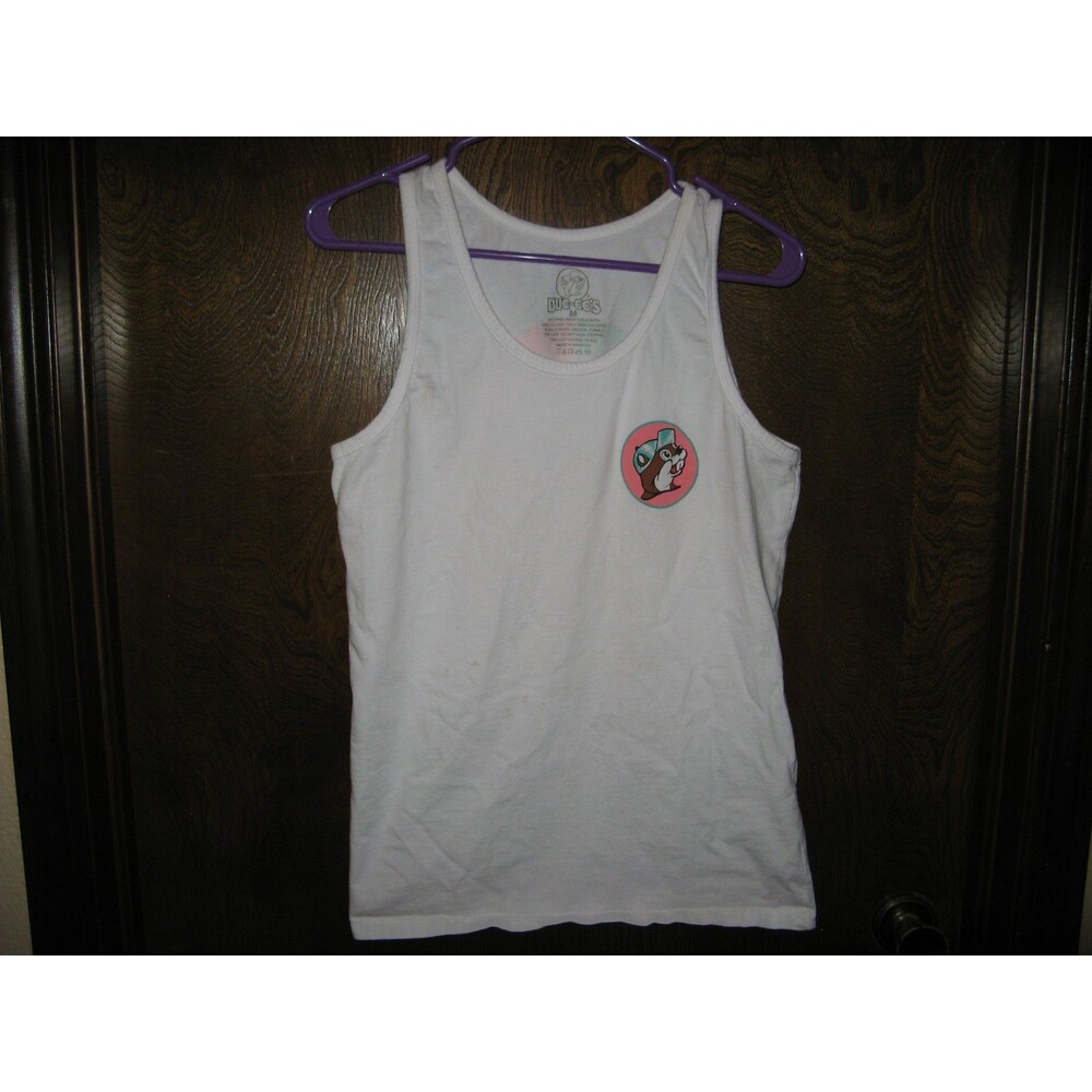 Mens Buc-cee's White Tropical Palm Trees Tank Top Shirt Size M